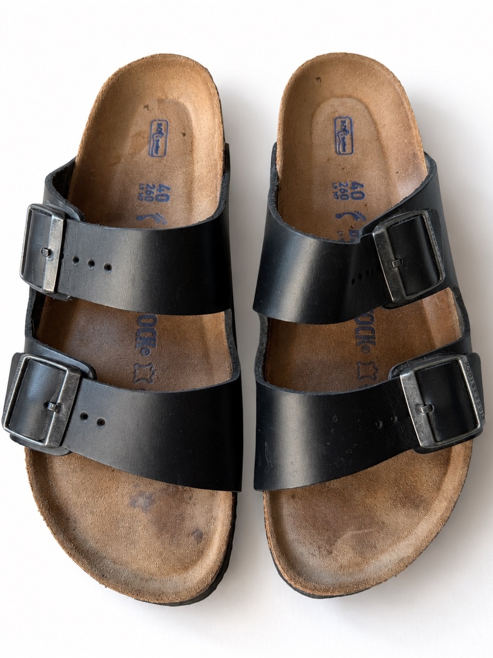 Birkenstock Arizona Black Double-Strap Slide Sandals sz 40 / 9